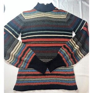 VTG Womens Size Small Pullover Sweater By Joyce Turtleneck Rainbow Stunning